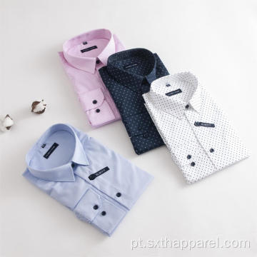 Camisa formal masculina de manga comprida de botão